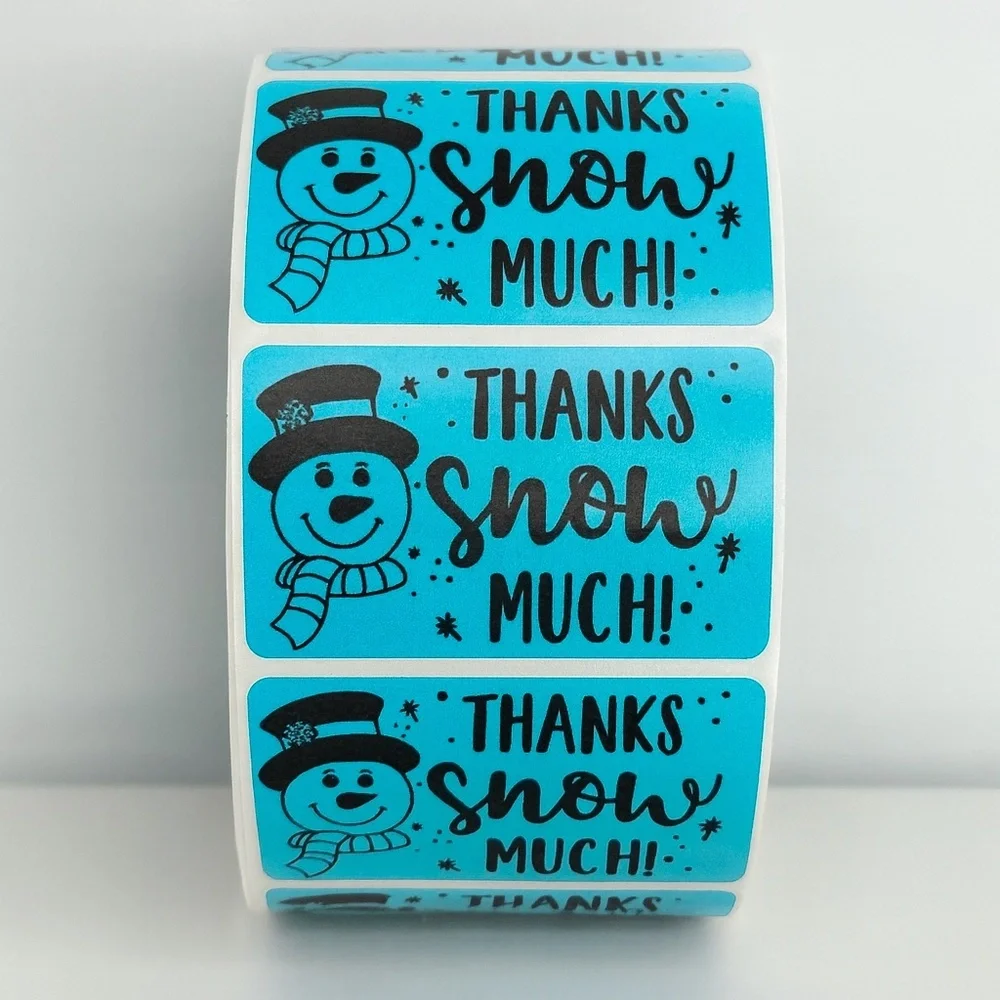 Christmas Snowman Stickers – Thank You Labels for small business 2